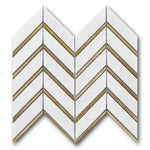 Mineralis Thassos Metal Polished Chevron Stone & Glass Mosaic Tile Mineralis Thassos Metal Polished Chevron Stone & Glass Mosaic Tile - American Tile Depot