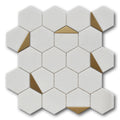 White & Gold Hexagon Polished