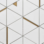 Mineralis Thassos Polished Triangle Stone & Glass Mosaic Tile Mineralis Thassos Polished Triangle Stone & Glass Mosaic Tile - American Tile Depot