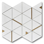 Mineralis Thassos Polished Triangle Stone & Glass Mosaic Tile Mineralis Thassos Polished Triangle Stone & Glass Mosaic Tile - American Tile Depot