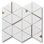 Mineralis Thassos Polished Triangle Stone & Glass Mosaic Tile Mineralis Thassos Polished Triangle Stone & Glass Mosaic Tile - American Tile Depot