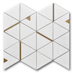 Mineralis Thassos Polished Triangle Stone & Glass Mosaic Tile Mineralis Thassos Polished Triangle Stone & Glass Mosaic Tile - American Tile Depot