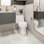 Mineralis White & Gray Polished Chevron Stone & Glass Mosaic Tile Mineralis White & Gray Polished Chevron Stone & Glass Mosaic Tile - American Tile Depot