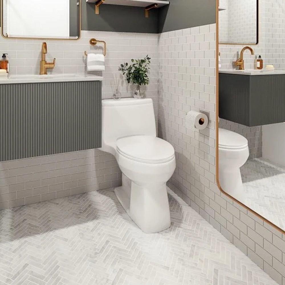 Mineralis White & Gray Polished Chevron Stone & Glass Mosaic Tile Mineralis White & Gray Polished Chevron Stone & Glass Mosaic Tile - American Tile Depot