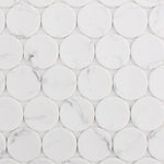 Mineralis White Statuary Matte Penny Stone & Glass Mosaic Tile Mineralis White Statuary Matte Penny Stone & Glass Mosaic Tile - American Tile Depot