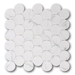 Mineralis White Statuary Matte Penny Stone & Glass Mosaic Tile Mineralis White Statuary Matte Penny Stone & Glass Mosaic Tile - American Tile Depot