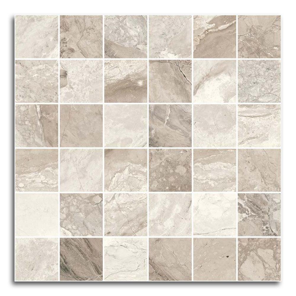 Mirage Beige Matte Square Porcelain Mosaic Tile Mirage Beige Matte Square Porcelain Mosaic Tile - American Tile Depot