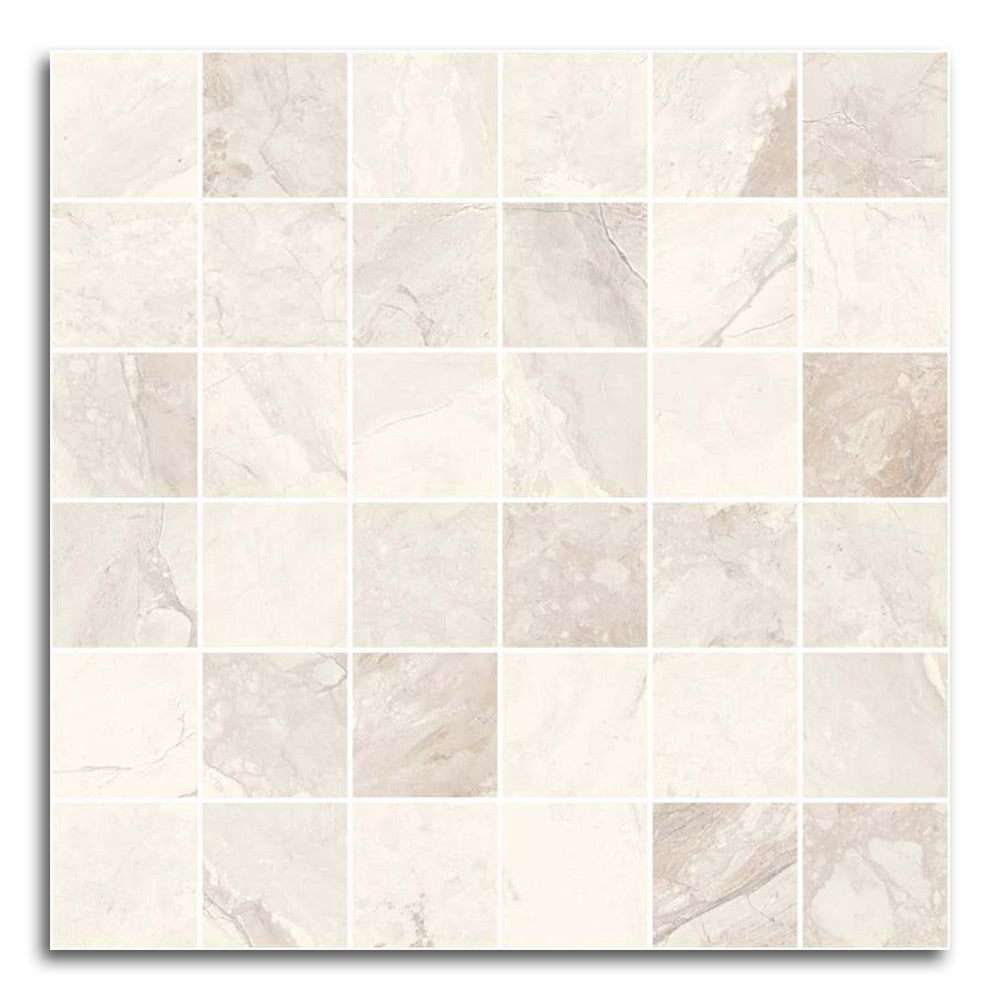 Mirage Ivory Matte Square Porcelain Mosaic Tile
