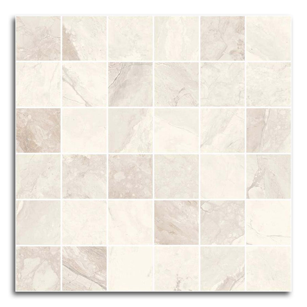 Mirage Ivory Matte Square Porcelain Mosaic Tile