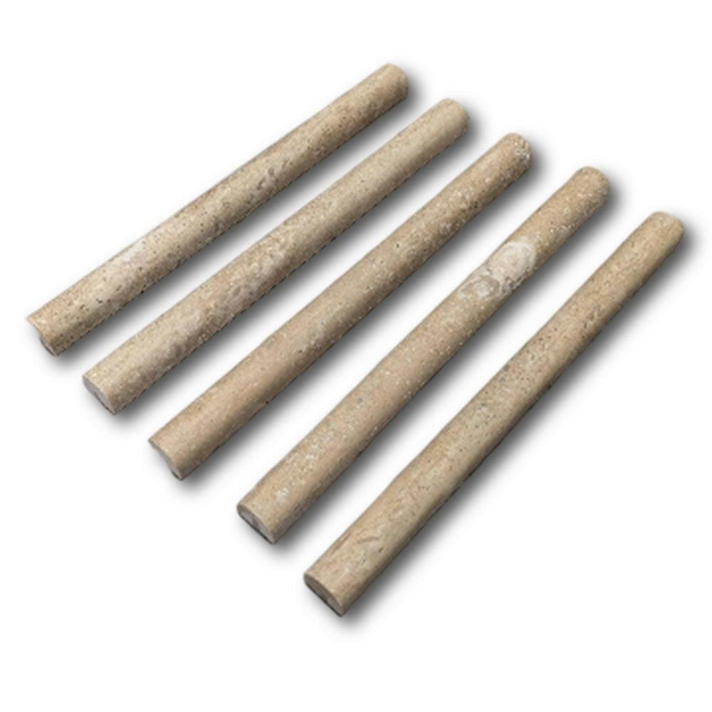 Mocha Travertine HONED 1x3/4x12 Dome Liner Mocha Travertine HONED 1x3/4x12 Dome Liner - American Tile Depot