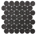Mineralis Nero Marrquina Matte Penny Stone & Glass Mosaic Tile-American Tile Depot