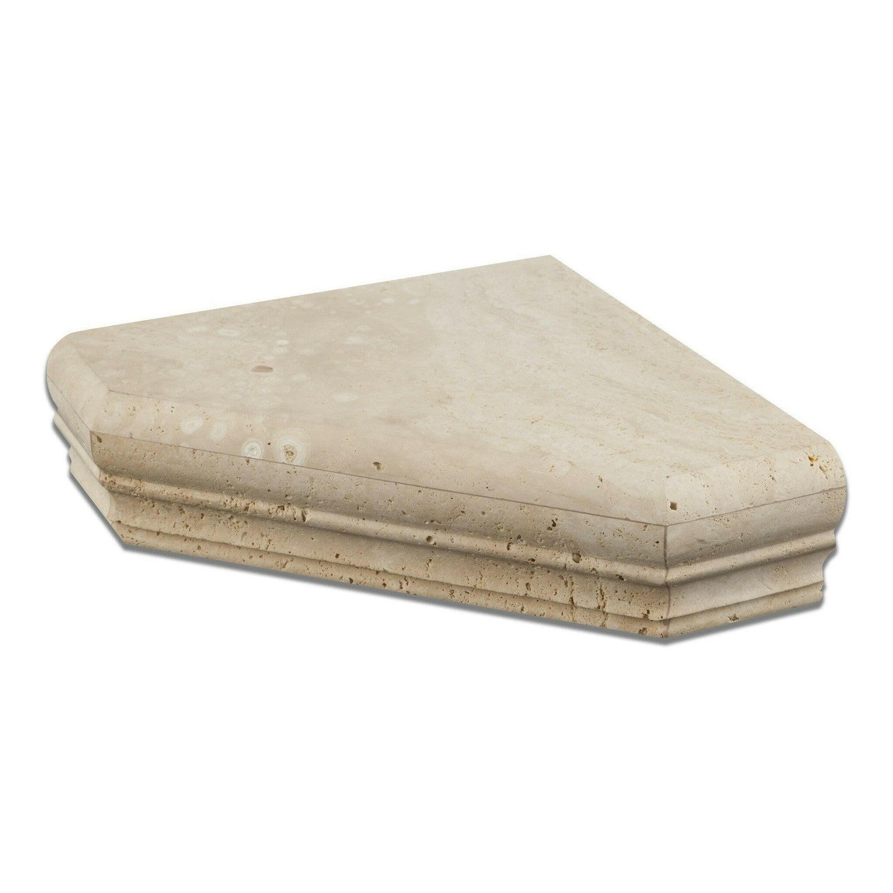 Noce Exotic Travertine Hand-Made Custom Shower Corner Shelf - Honed Noce Exotic Travertine Hand-Made Custom Shower Corner Shelf - Honed - American Tile Depot