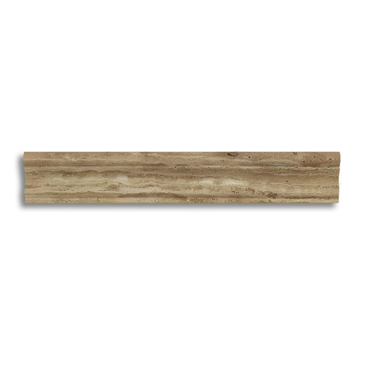 Noce Exotic Travertine (Vein-Cut) Polished & Unfilled Milano (Crown / Mercer) Molding Trim - American Tile Depot