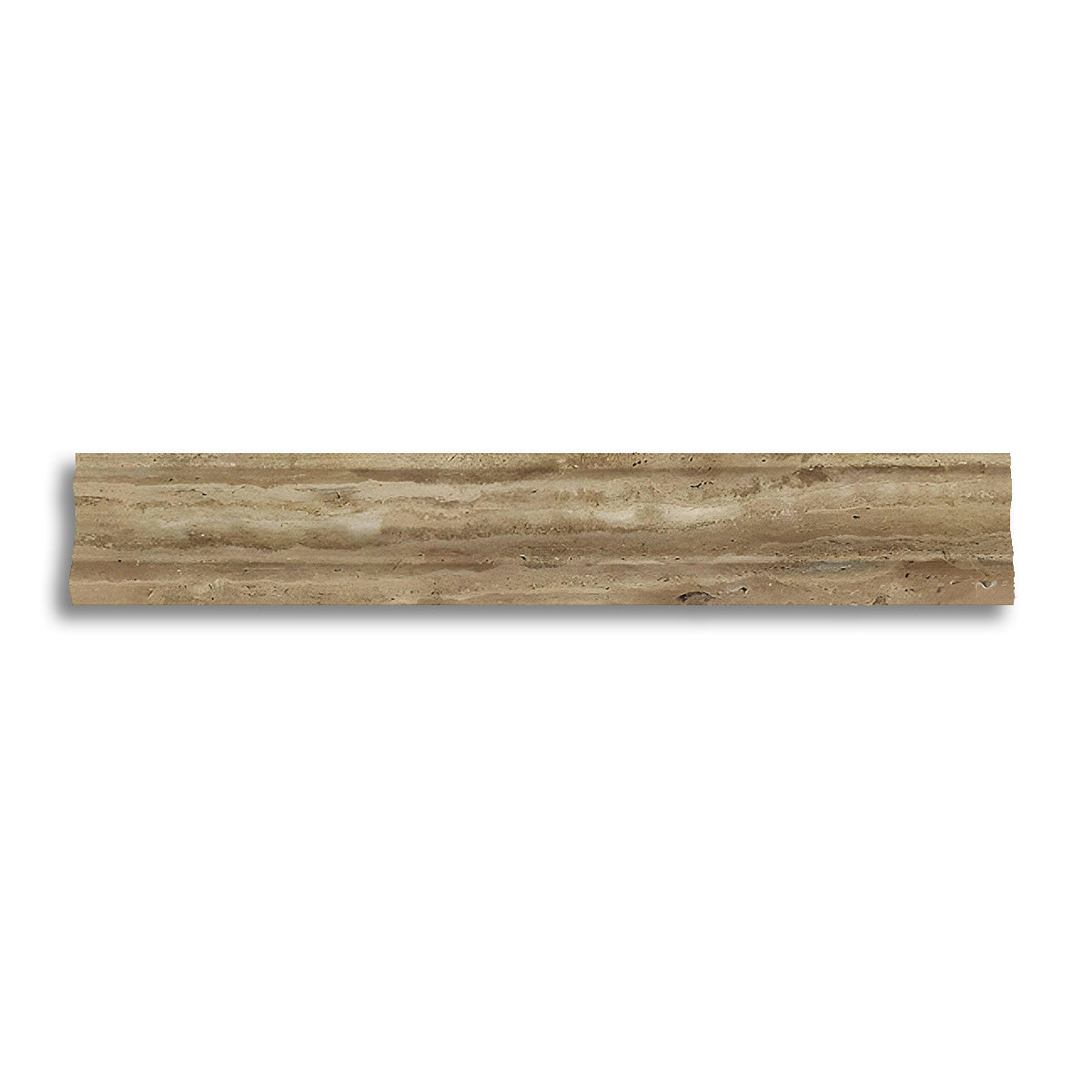 Noce Exotic Travertine (Vein-Cut) Polished & Unfilled Milano (Crown / Mercer) Molding Trim - American Tile Depot