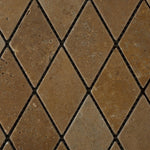 Noce Travertine 2x4 Tumbled Diamond Mosaic Tile Noce Travertine 2x4 Tumbled Diamond Mosaic Tile - American Tile Depot