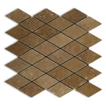 Noce Travertine 2x4 Tumbled Diamond Mosaic Tile Noce Travertine 2x4 Tumbled Diamond Mosaic Tile - American Tile Depot