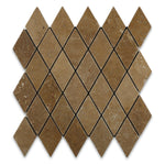 Noce Travertine 2x4 Tumbled Diamond Mosaic Tile Noce Travertine 2x4 Tumbled Diamond Mosaic Tile - American Tile Depot