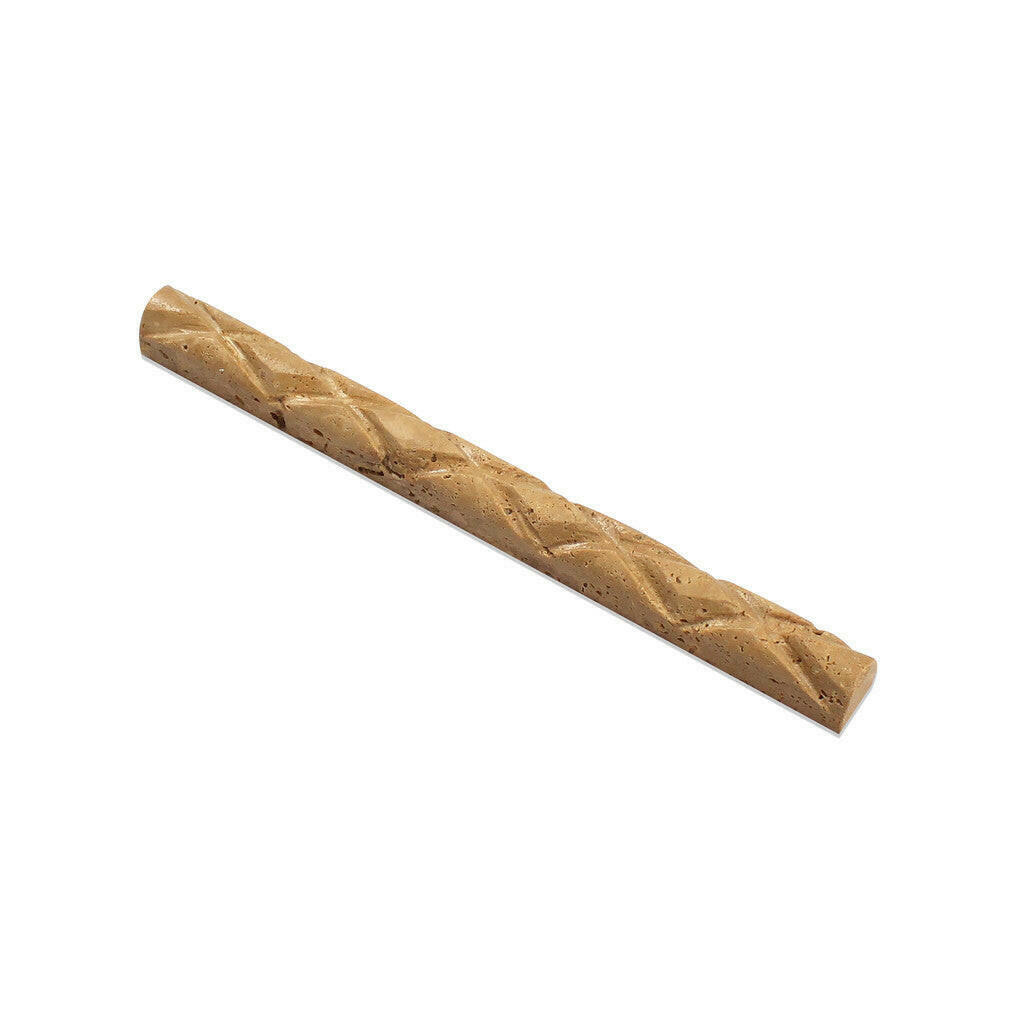 Noce Travertine Honed 1x12 Diamond Rope Liner Noce Travertine Honed 1x12 Diamond Rope Liner - American Tile Depot