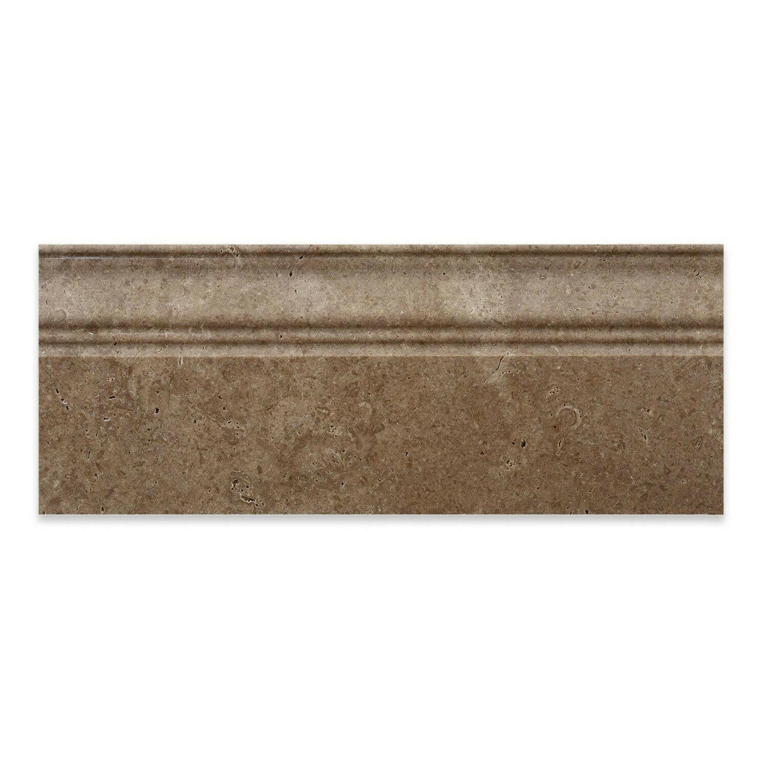 Noce Travertine Honed 5x12 Baseboard Trim Molding Noce Travertine Honed 5x12 Baseboard Trim Molding - American Tile Depot