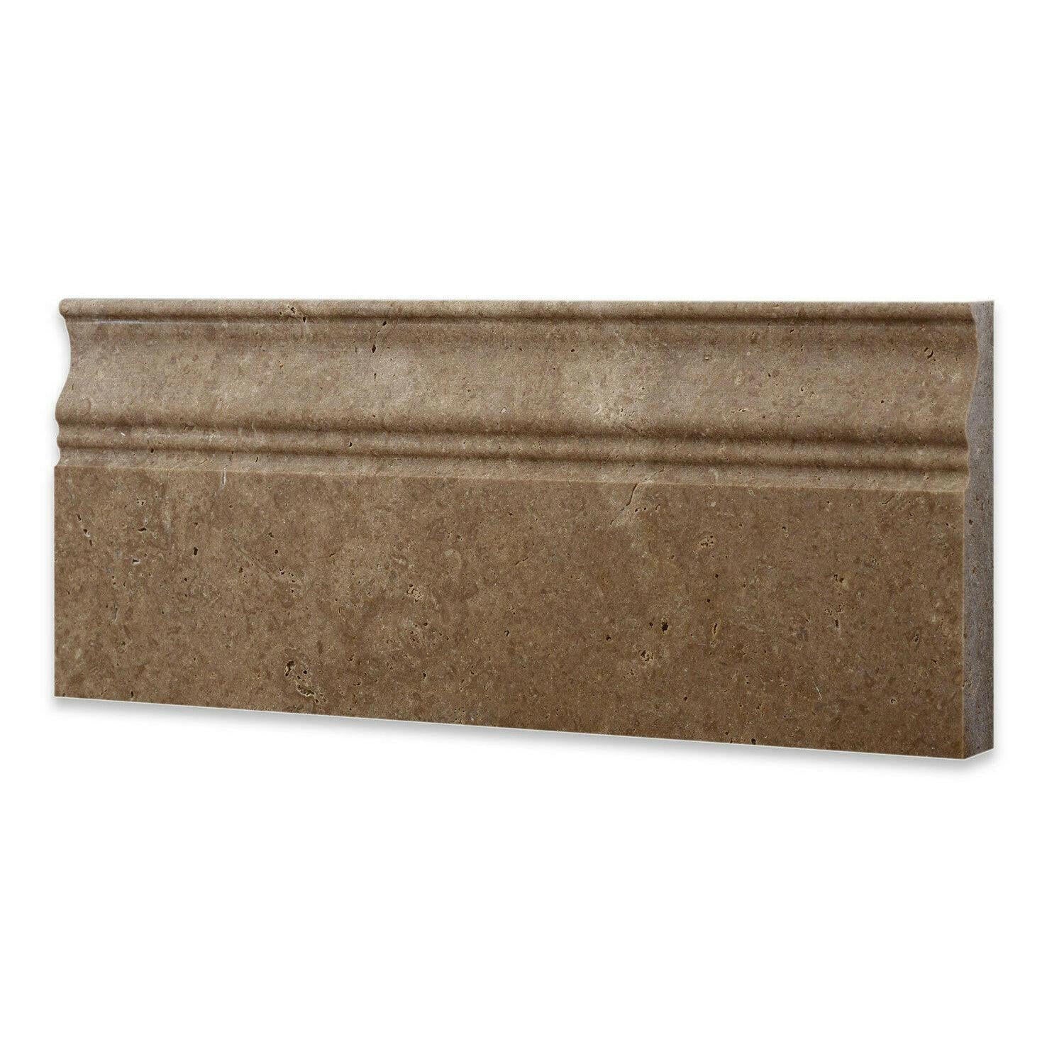 Noce Travertine Honed 5x12 Baseboard Trim Molding Noce Travertine Honed 5x12 Baseboard Trim Molding - American Tile Depot