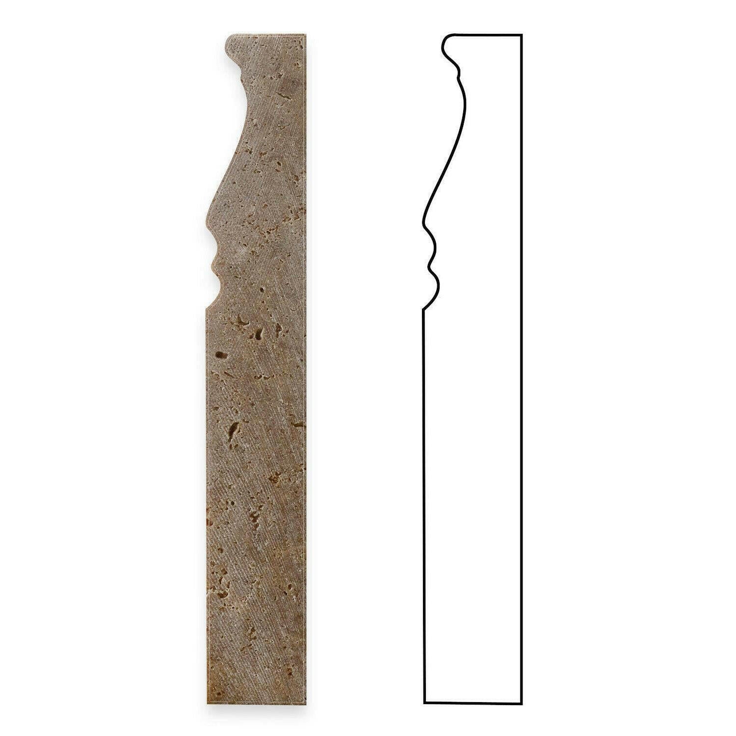 Noce Travertine Honed 5x12 Baseboard Trim Molding Noce Travertine Honed 5x12 Baseboard Trim Molding - American Tile Depot