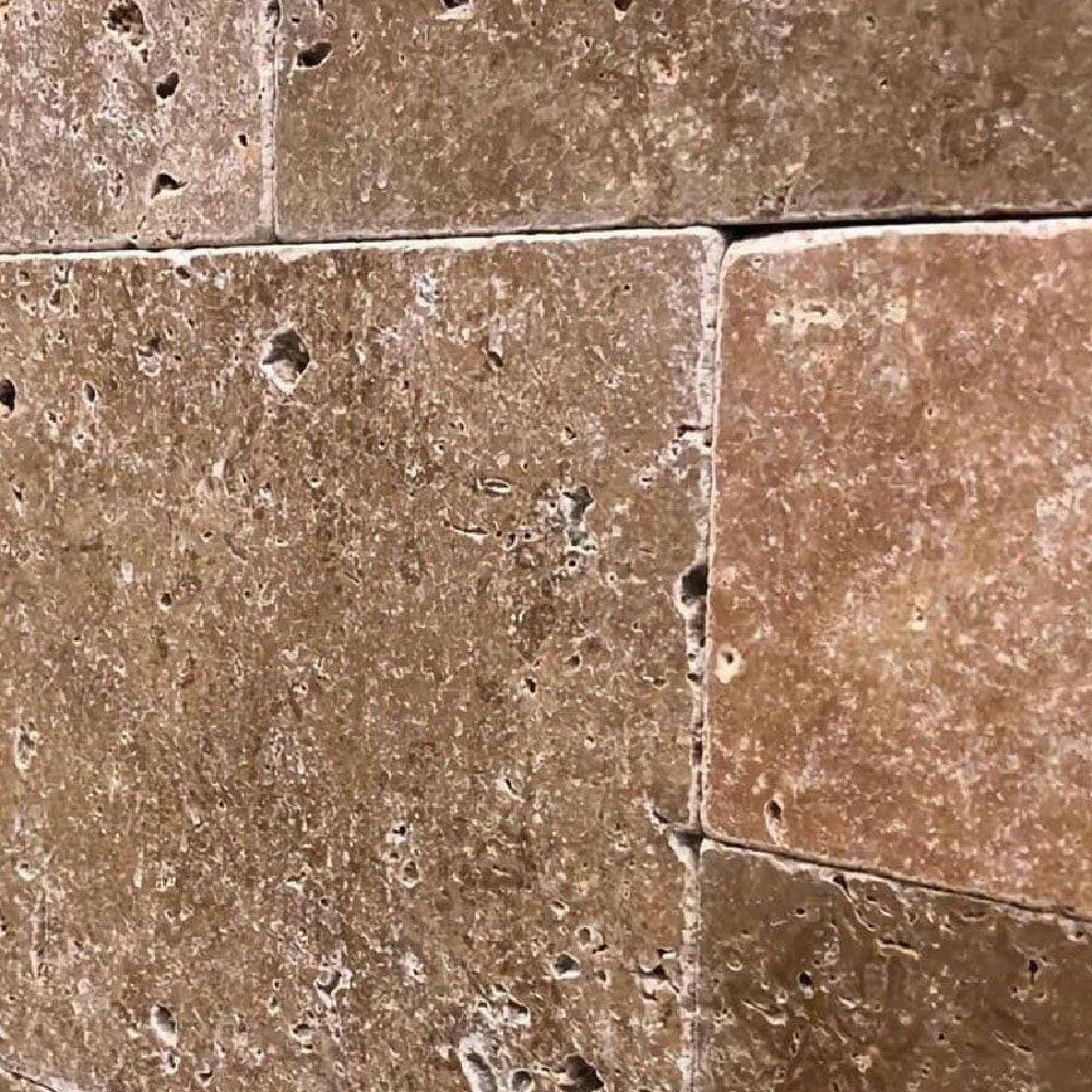 Noce Travertine Tumbled French Pattern Tile Noce Travertine Tumbled French Pattern Tile - American Tile Depot