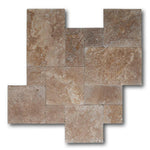 Noce Travertine Tumbled French Pattern Tile Noce Travertine Tumbled French Pattern Tile - American Tile Depot