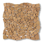 Noce Travertine Tumbled Paledian (Random Broken) Mosaic Tile - American Tile Depot