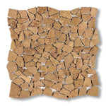Noce Travertine Tumbled Paledian (Random Broken) Mosaic Tile - American Tile Depot