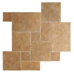 Noce Travertine Unfilled, Brushed & Chiseled French Pattern Tile Noce Travertine Unfilled, Brushed & Chiseled French Pattern Tile - American Tile Depot