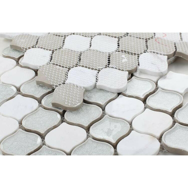 Oasis Carrara Arabesque Mosaic Wall Tile Oasis Carrara Arabesque Mosaic Wall Tile - American Tile Depot