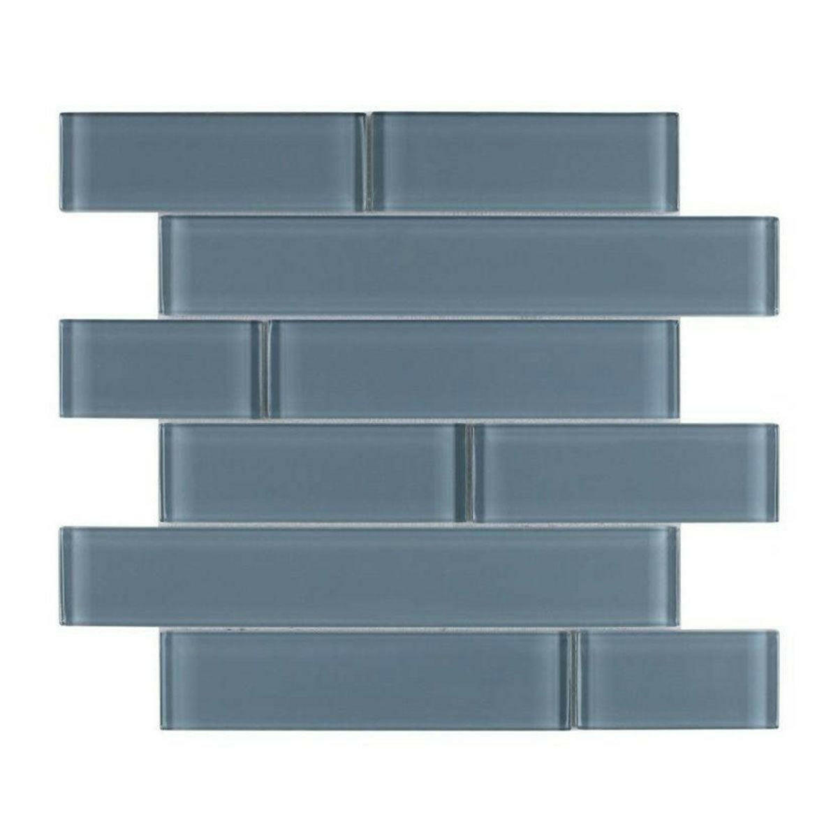 Oceanhouse Blue Shining Multi Size Glossy Subway Glass Mosaic Tile Oceanhouse Blue Shining Multi Size Glossy Subway Glass Mosaic Tile - American Tile Depot