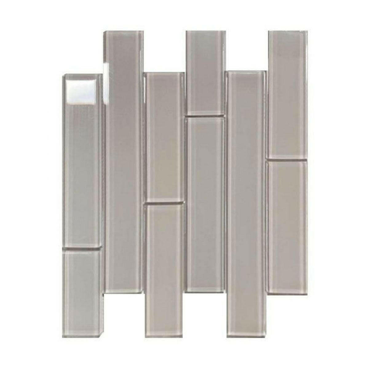 Oceanhouse Grey Shining Multi Size Glossy Subway Glass Mosaic Tile Oceanhouse Grey Shining Multi Size Glossy Subway Glass Mosaic Tile - American Tile Depot