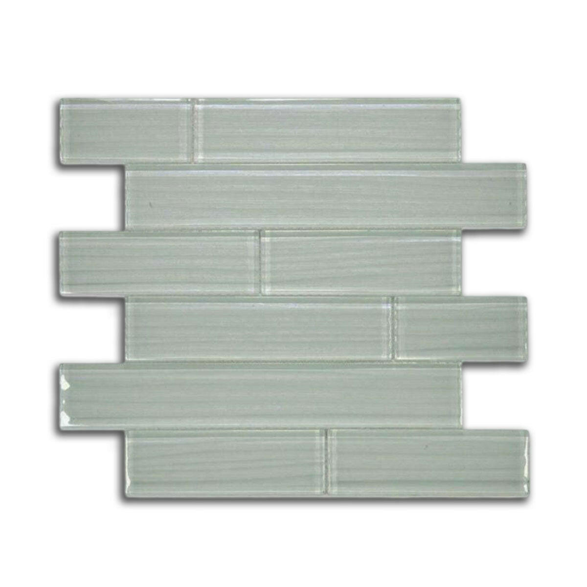 Oceanhouse Silver Grey Multi Size Glossy Subway Glass Mosaic Wall Tile Oceanhouse Silver Grey Multi Size Glossy Subway Glass Mosaic Wall Tile - American Tile Depot
