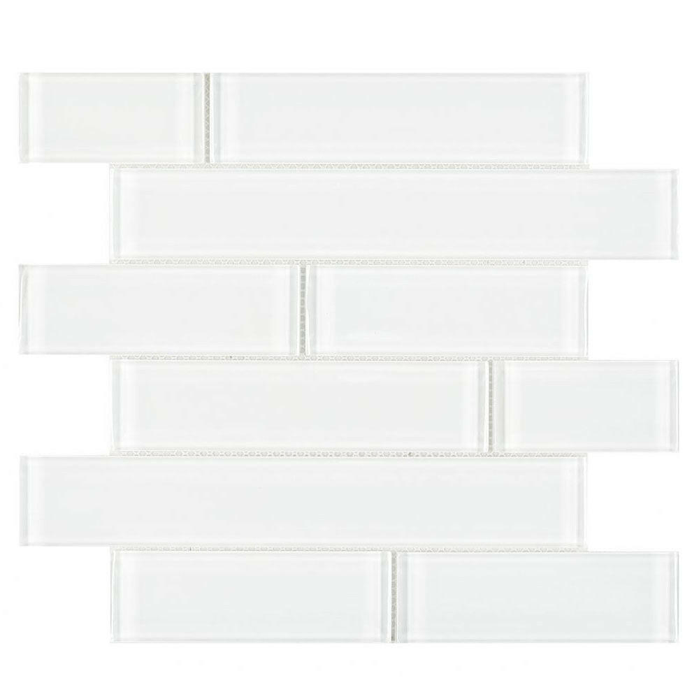 Oceanhouse White Shining Multi Size Subway Glass Mosaic Tile Oceanhouse White Shining Multi Size Subway Glass Mosaic Tile - American Tile Depot