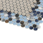 Orb Night Beach Penny Round Handmade Porcelain Mosaic Tile Orb Night Beach Penny Round Handmade Porcelain Mosaic Tile - American Tile Depot