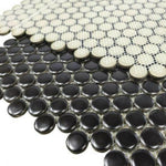 Orb Night Black Matte Penny Round Handmade Porcelain Mosaic Tile Orb Night Black Matte Penny Round Handmade Porcelain Mosaic Tile - American Tile Depot