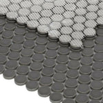 Orb Night Dark Grey Matte Penny Round Handmade Porcelain Mosaic Tile Orb Night Dark Grey Matte Penny Round Handmade Porcelain Mosaic Tile - American Tile Depot