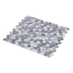 Orb Night Gradient Grey Glossy Penny Round Handmade Porcelain Mosaic Tile Orb Night Gradient Grey Glossy Penny Round Handmade Porcelain Mosaic Tile - American Tile Depot