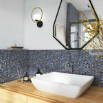 Orb Night Shadow Penny Round Handmade Porcelain Mosaic Tile Orb Night Shadow Penny Round Handmade Porcelain Mosaic Tile - American Tile Depot