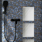 Orb Night Shadow Penny Round Handmade Porcelain Mosaic Tile Orb Night Shadow Penny Round Handmade Porcelain Mosaic Tile - American Tile Depot