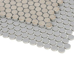 Orb Noon City Grey Matte Penny Round Handmade Porcelain Mosaic Tile Orb Noon City Grey Matte Penny Round Handmade Porcelain Mosaic Tile - American Tile Depot