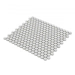 Orb Noon Light Grey Matte Penny Round Handmade Porcelain Mosaic Tile Orb Noon Light Grey Matte Penny Round Handmade Porcelain Mosaic Tile - American Tile Depot