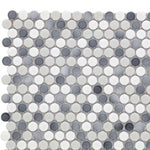 Orb Noon Mixed Grey Glossy Penny Round Handmade Porcelain Mosaic Tile Orb Noon Mixed Grey Glossy Penny Round Handmade Porcelain Mosaic Tile - American Tile Depot