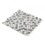 Orb Noon Mixed Grey Glossy Penny Round Handmade Porcelain Mosaic Tile Orb Noon Mixed Grey Glossy Penny Round Handmade Porcelain Mosaic Tile - American Tile Depot