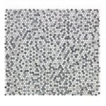 Orb Noon Mixed Grey Glossy Penny Round Handmade Porcelain Mosaic Tile Orb Noon Mixed Grey Glossy Penny Round Handmade Porcelain Mosaic Tile - American Tile Depot