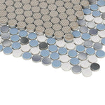 Orb Noon Sky Penny Round Handmade Porcelain Mosaic Tile Orb Noon Sky Penny Round Handmade Porcelain Mosaic Tile - American Tile Depot