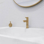 Orb Noon White Matte Penny Round Handmade Porcelain Mosaic Tile Orb Noon White Matte Penny Round Handmade Porcelain Mosaic Tile - American Tile Depot