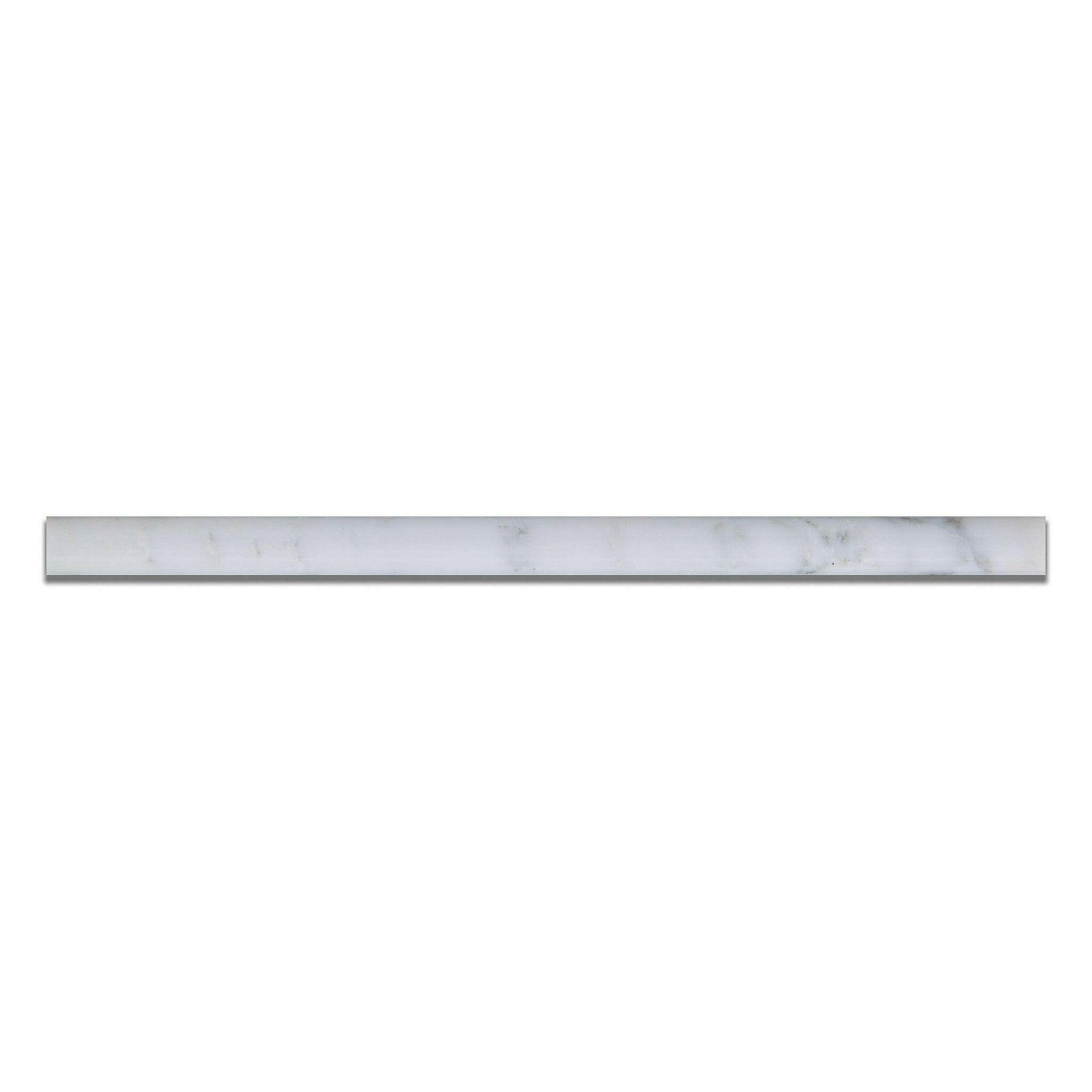 Oriental White / Asian Statuary Marble Honed 3/4x12 Bullnose Liner Oriental White / Asian Statuary Marble Honed 3/4x12 Bullnose Liner - American Tile Depot