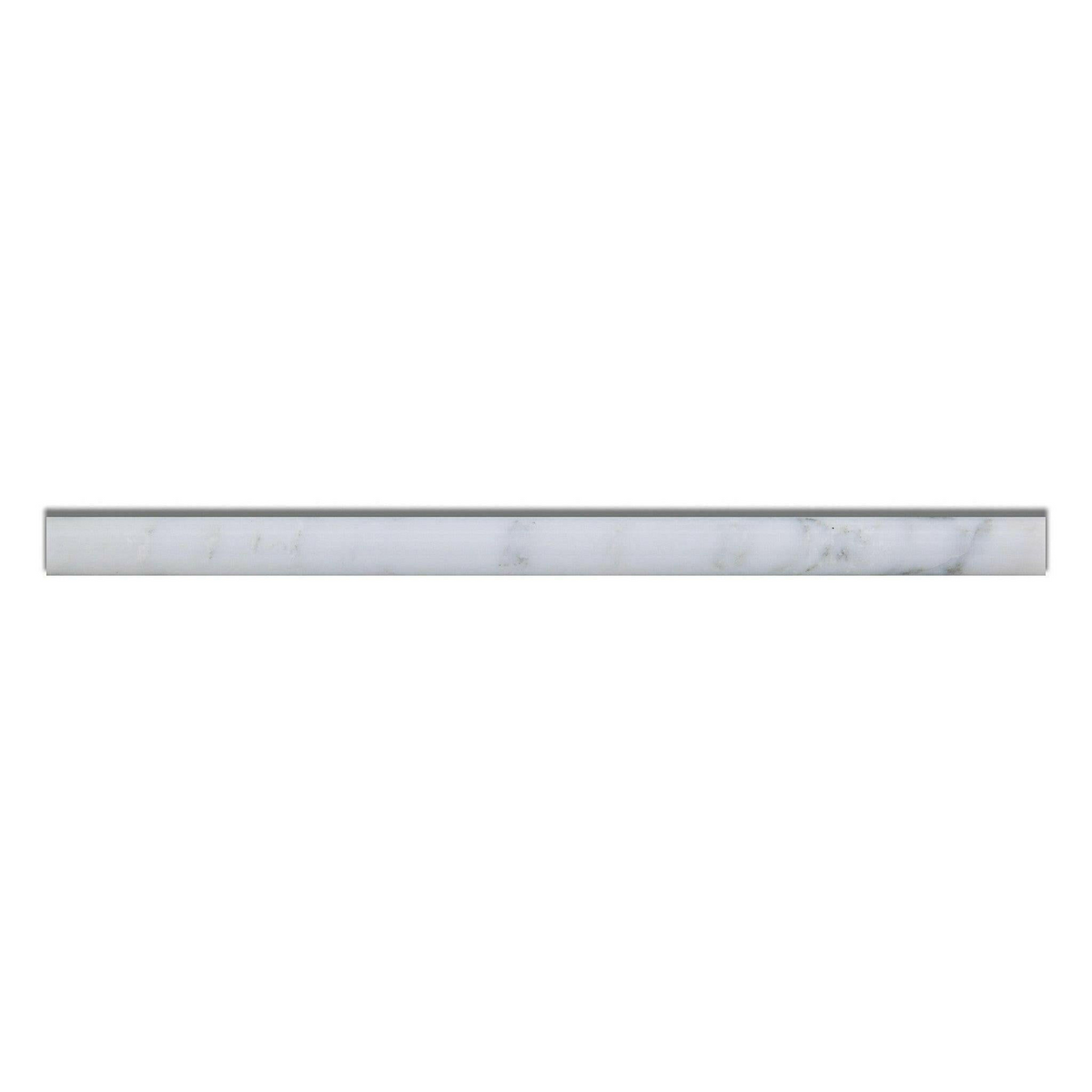 Oriental White / Asian Statuary Marble Honed 3/4x12 Bullnose Liner - American Tile Depot
